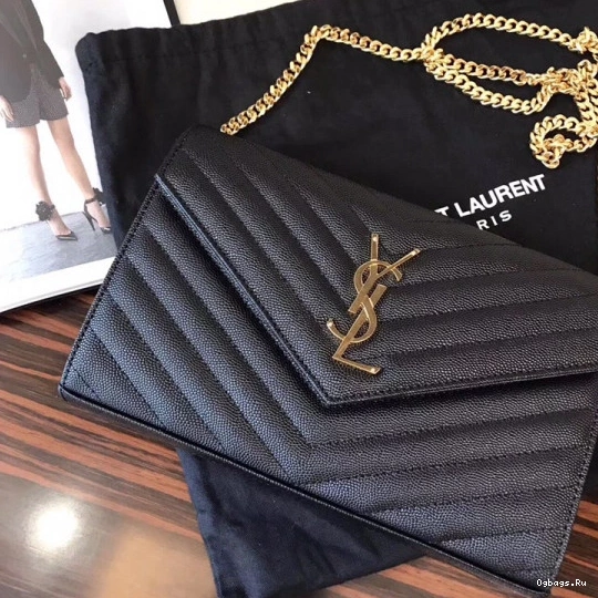 CHAIN MATELASSÉ CASSANDRE YSL WALLET 0717